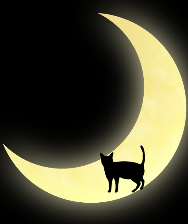 夜に三日月