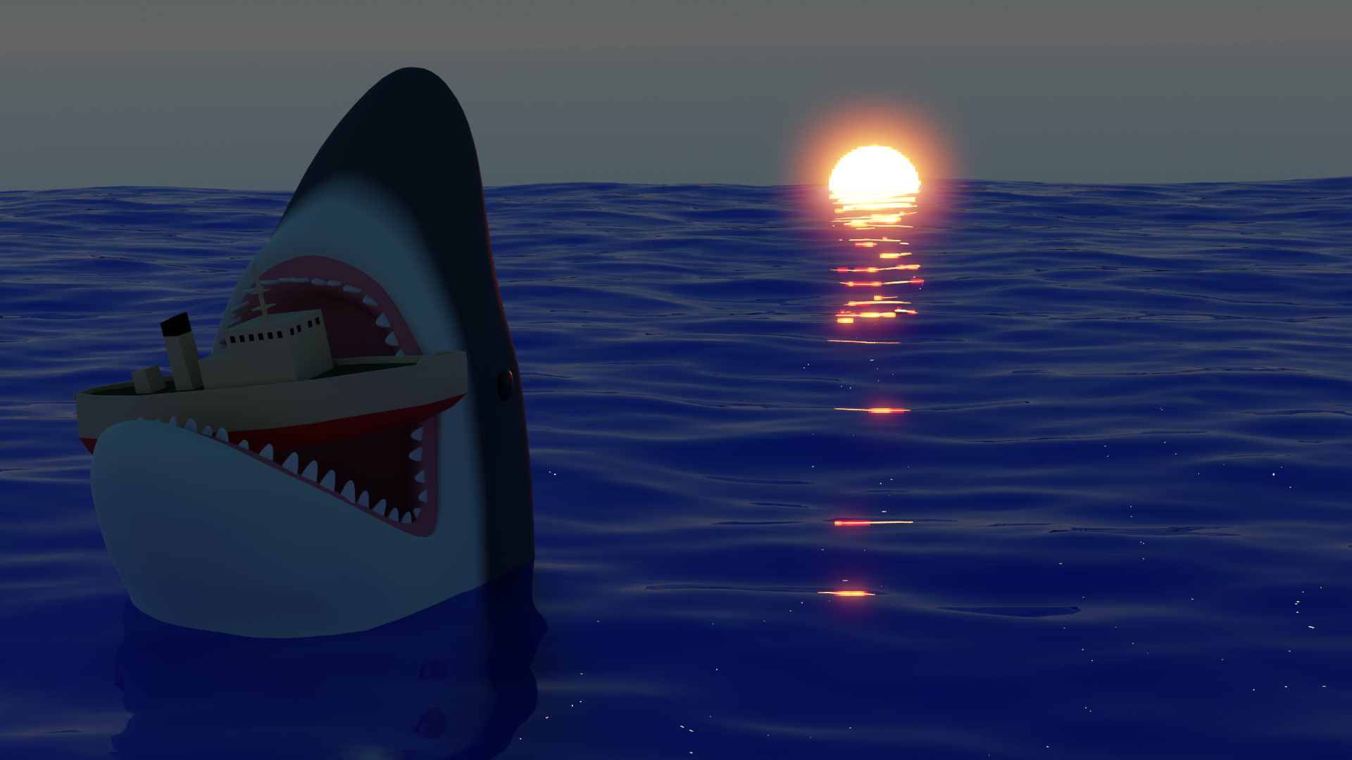 3dcg 立体造形 サメ
